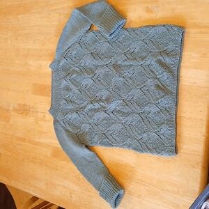 Hand Knit Lace, Seafoam Sweater